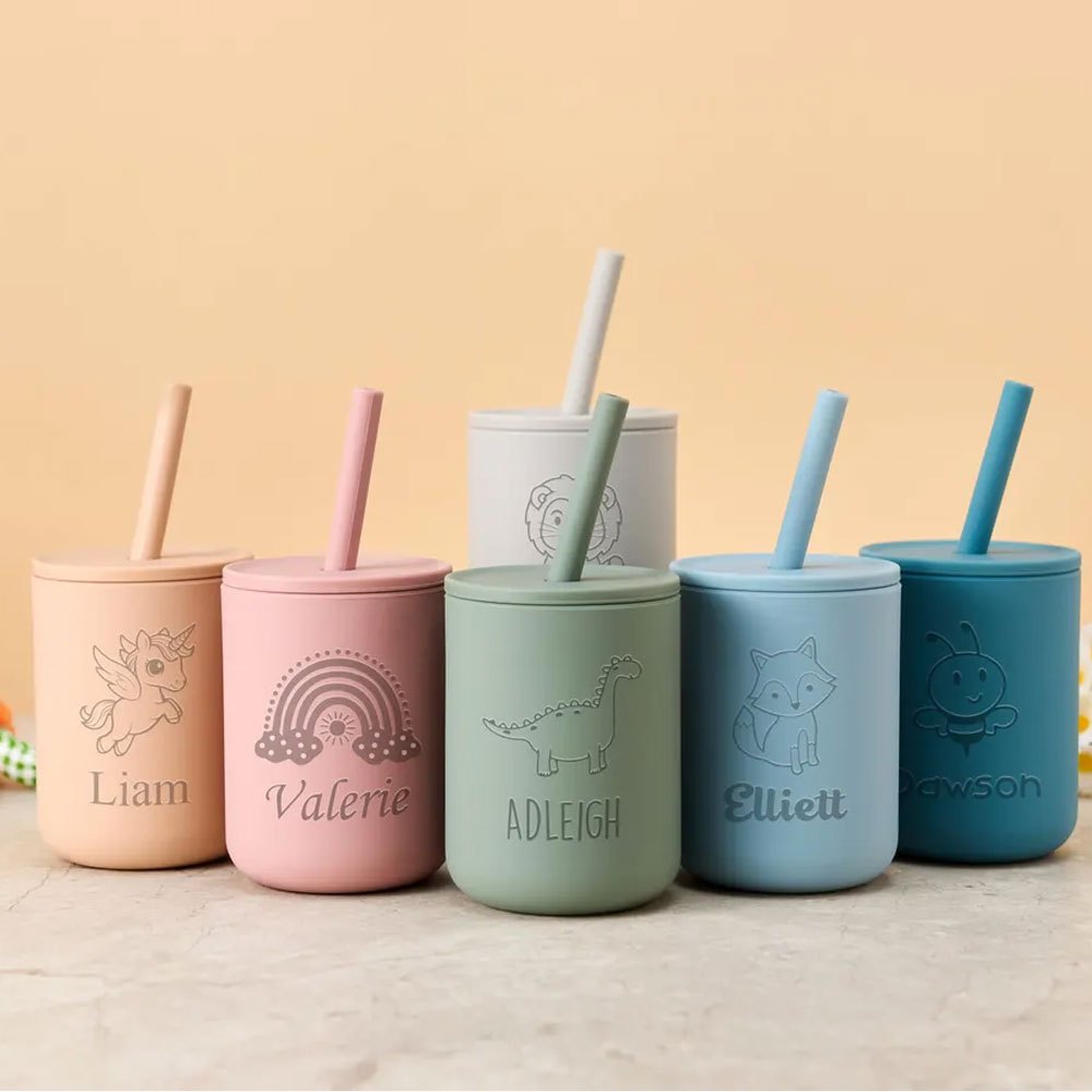 Siliconen beker met rietje voo - Baby Food Jars With Lids recensie en prijs