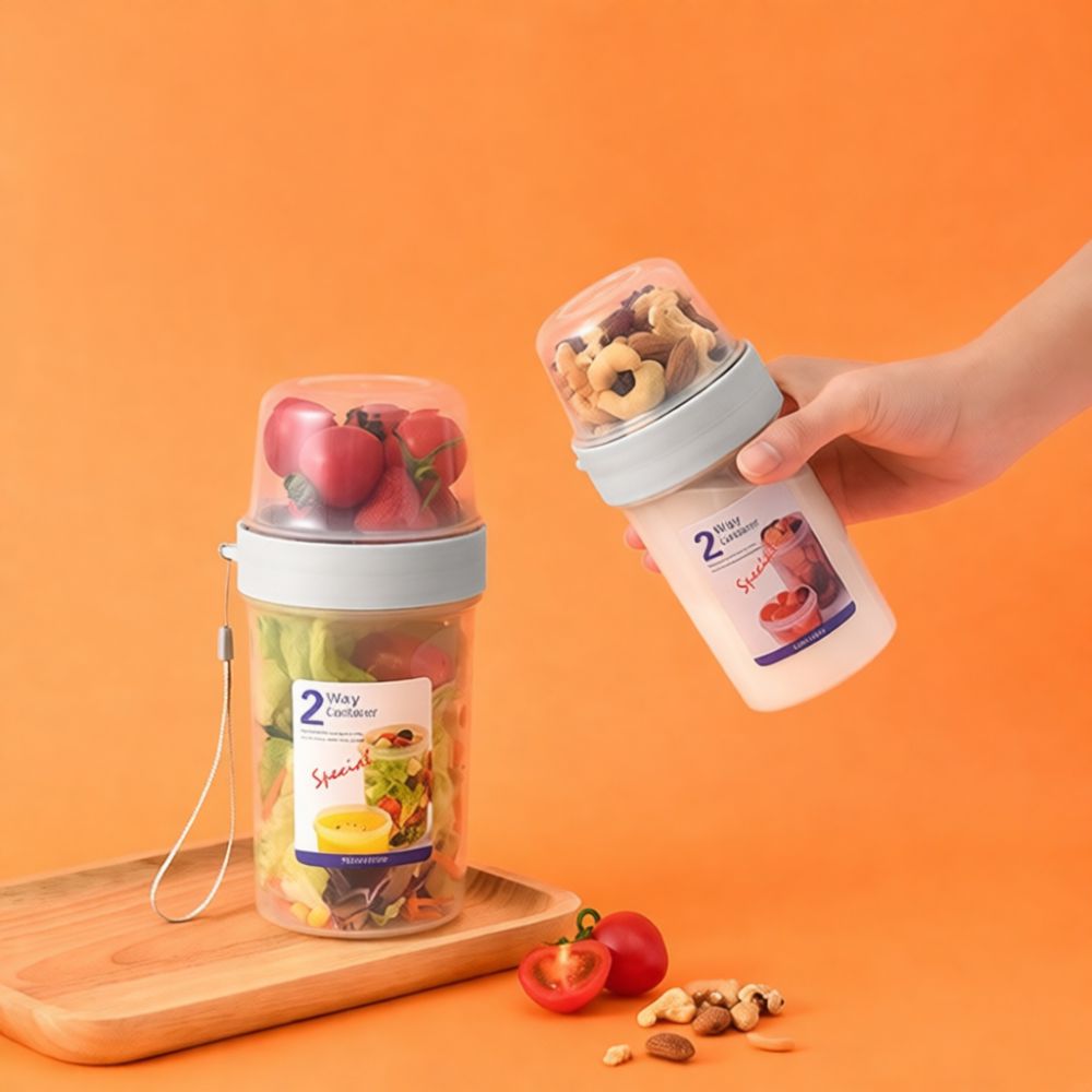 Draagbare dubbele opbergdoos,  - Baby Food Jars With Lids recensie en prijs